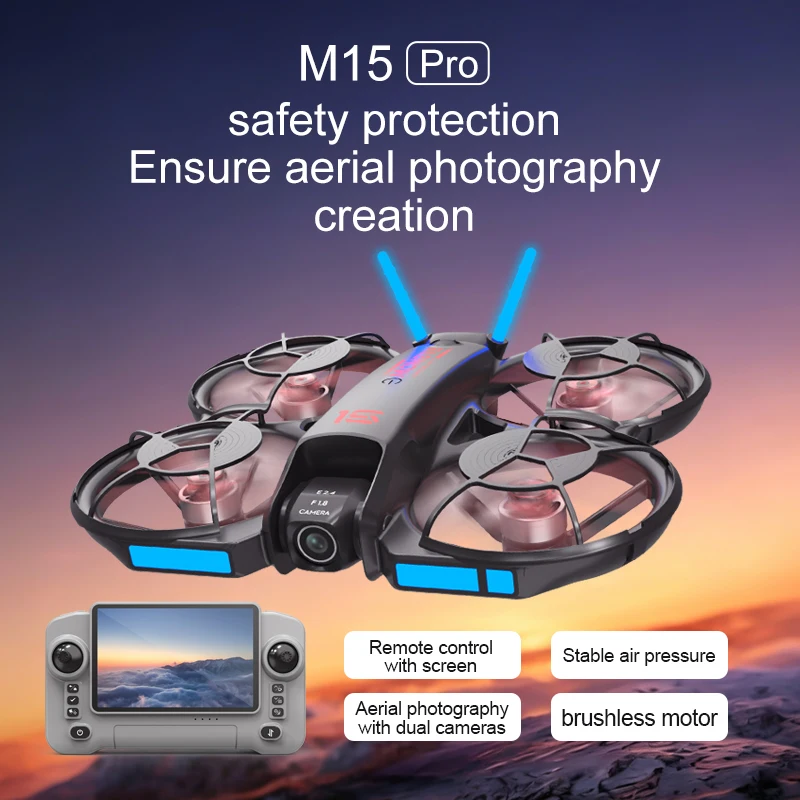 Drone FPV M15 Terbaru 2026 den - Drone Controller Screen ulasan dan harga